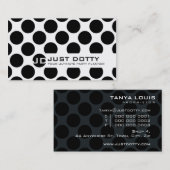 シンプルカードはっきりした水玉模様白黒 名刺 (正面/裏面)