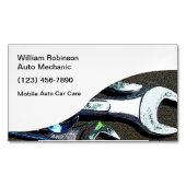 シンプルカー気に整備士 マグネット名刺 (正面)