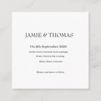 シンプルカ結婚ード エンクロージャーカード