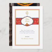 シンプルガネーシュとランプのディワリ挨拶 シーズンカード (正面/裏面)