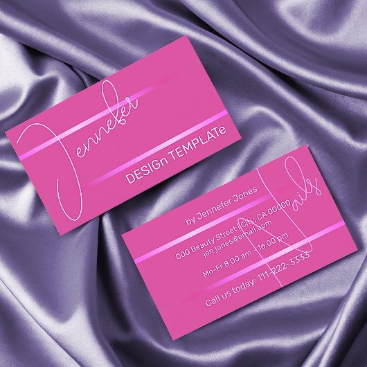 シンプルガーリーエレガントピンクラインシグアンチャーラグジュアリー 名刺