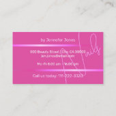 シンプルガーリーエレガントピンクラインシグアンチャーラグジュアリー 名刺 (裏面)