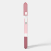 シンプルガーリーピンクと白ストライプのパーソナライズされた Case-Mate iPhoneケース (裏面 / 左)