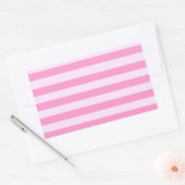 シンプルガーリーモダンピストライプク 長方形シール (封筒)