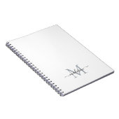 シンプルガーリーモダンScript Monogram Black Gray ノートブック (右側)