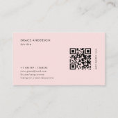 シンプルガーリーPINK QRコードフェミニンソーシャルメディア 名刺 (正面)
