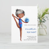 シンプルガール新体操バースデーパーティー 招待状 (スタンド正面)