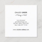 シンプルキスピンクウォーターメイクアップアーティストサロン スクエア名刺 (裏面)