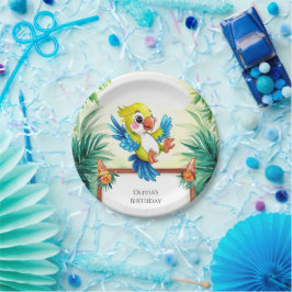 シンプルキッズオウム誕生日 ペーパープレート