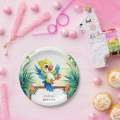 シンプルキッズオウム誕生日 ペーパープレート (パーティー)