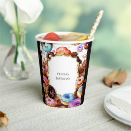 シンプルキッズドーナツ誕生日 紙コップ