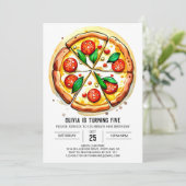 シンプルキッズピザバースデー 招待状 (スタンド正面)