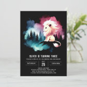 シンプルキッズライオン誕生日 招待状 (スタンド正面)