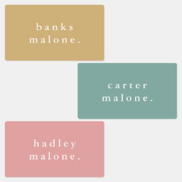 シンプルキッズレインボー防水名 ラベル