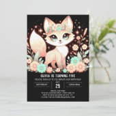 シンプルキツネカスタムデジタル誕生日 招待状 (スタンド正面)