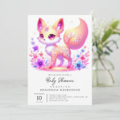 シンプルキツネパステルベイビーシャワー 招待状 (スタンド正面)