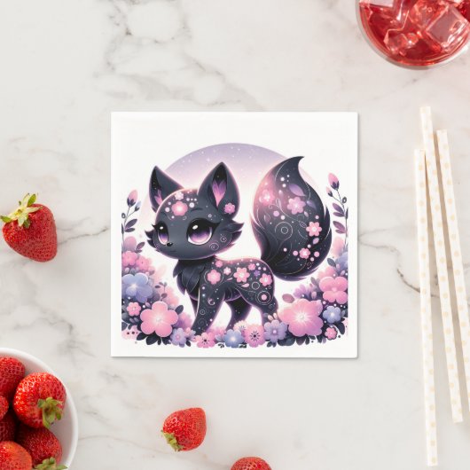 シンプルキツネ威厳のあるベイビーシャワー スタンダードカクテルナプキン (インサイチュ)