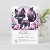 シンプルキツネ威厳のあるベイビーシャワー 招待状 (スタンド正面)