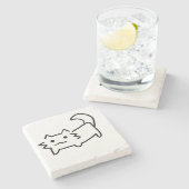 シンプルキャットストーンコースター ストーンコースター (横)