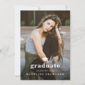 シンプルキャップ写真卒業 招待状 (正面)