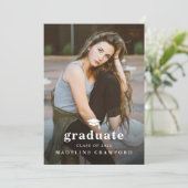 シンプルキャップ写真卒業 招待状 (スタンド正面)