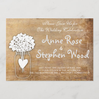 シンプルキャンバスメイソンジャー結婚式招待状 招待状