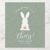 シンプルキュートイースターバニーパーソナライズされた ワインラベル (シングルラベル)