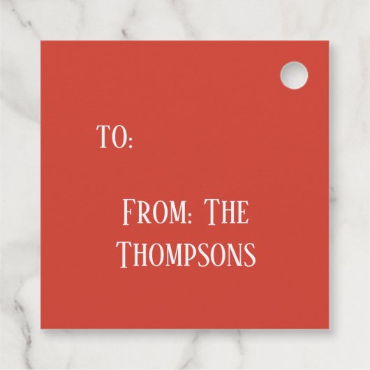 シンプルキュートカスタムホリディクリスマステンプレート フェイバータグ (裏面)