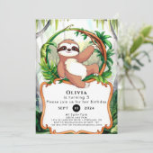 シンプルキュートスロッス誕生日 招待状 (スタンド正面)