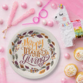 シンプルキュートハッピーサンクスギビングカボチャ秋 ペーパープレート (パーティー)