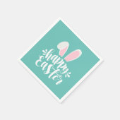 シンプルキュートバニー耳ハッピーイースター | 紙ナプキン スタンダードカクテルナプキン (角)