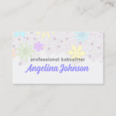 シンプルキュートパステルフラワーベビーシッター 名刺 (正面)