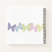 シンプルキュートパステルボタニカル自然蝶 ノートブック (裏面)