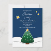 シンプルキュートペーパーカットクリスマスツリーホリデーパーティー 招待状 (正面)