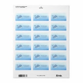 シンプルキュートホエールブルーシー誕生日アドレス ラベル (フルシート)