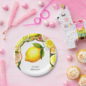 シンプルキュートレモン誕生日 ペーパープレート (パーティー)