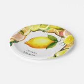 シンプルキュートレモン誕生日 ペーパープレート (アングル)