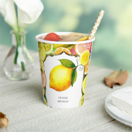 シンプルキュートレモン誕生日 紙コップ