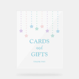シンプルキラキラ星カードとギフトサイン アクリルサイン