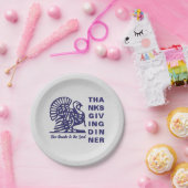 シンプルキリスト教の感謝祭ディナー ペーパープレート (パーティー)