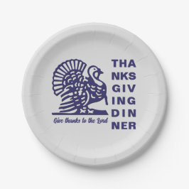 シンプルキリスト教の感謝祭ディナー ペーパープレート