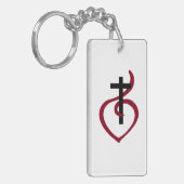 シンプルキリスト教十字架 キーホルダー (正面左)