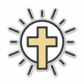 シンプルキリスト教十字架 シール (正面)