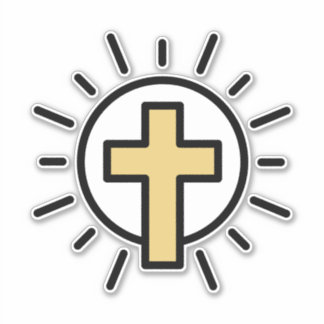 シンプルキリスト教十字架 シール