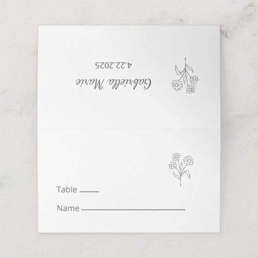 シンプルキンセアニラ植物学ボホバースデーパーティー プレイスカード (外部開封)