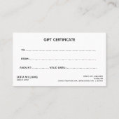 シンプルギフトモダン券ギフトカード 名刺 (裏面)