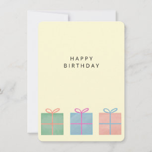 シンプルギフト箱誕生日カード シーズンカード