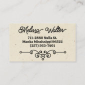 シンプルクエレガントラスのフローリッシュモノグラムヴィンテージ 名刺 (裏面)