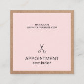 シンプルクエレガントラフトバラヘアアポイントメント 予約カード (正面)