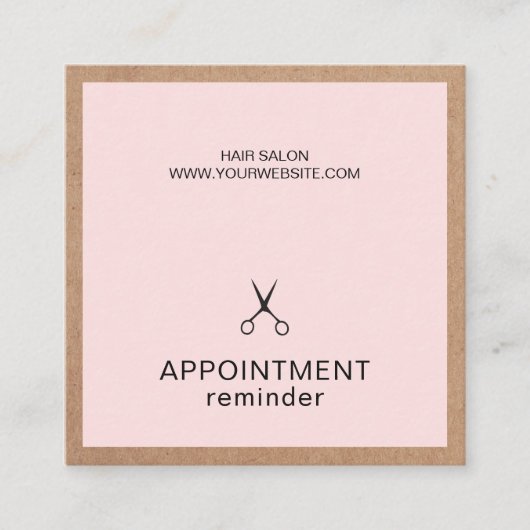 シンプルクエレガントラフトバラヘアアポイントメント 予約カード (正面)
